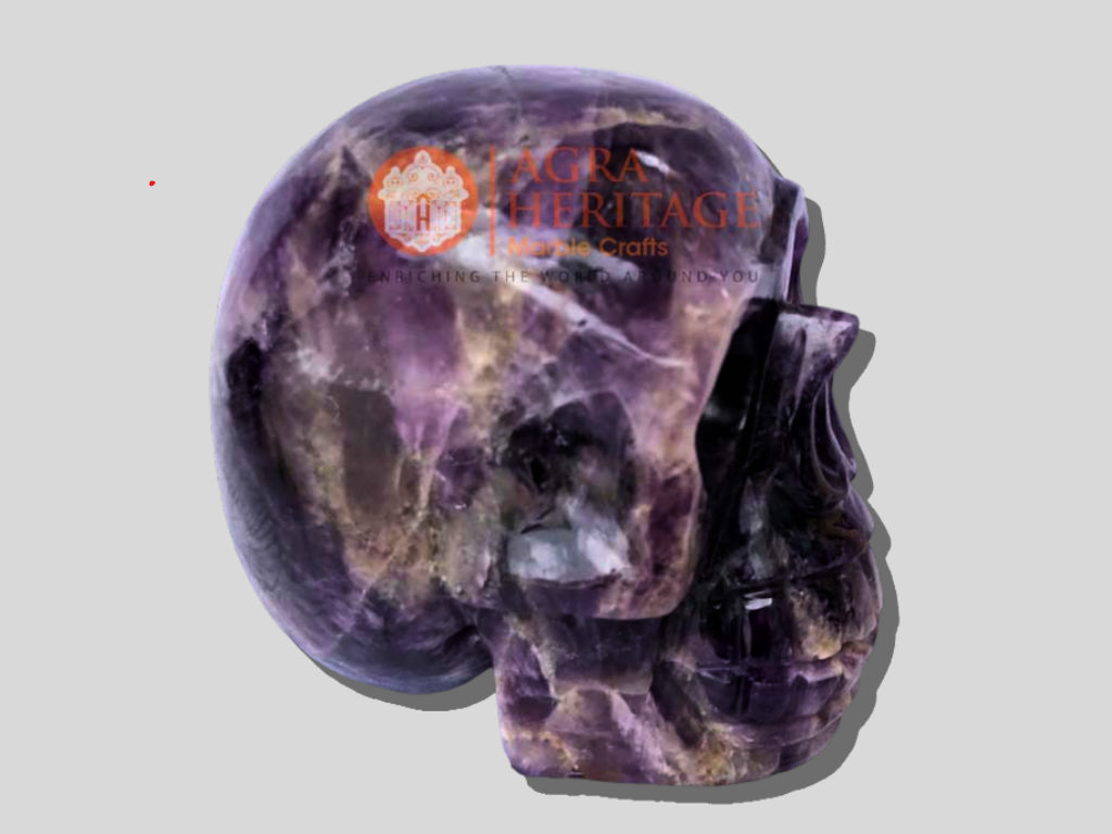 Amethyst Skull Handmade Statue Halloween Gift